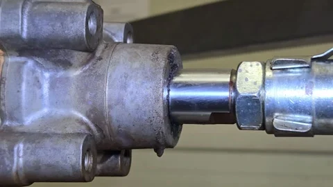 Precision Heavy-Duty Pneumatic Actuator Operating in Factory Environment Stock-Footage 331148010