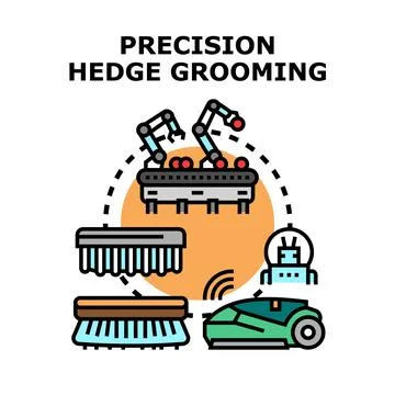 Precision hedge grooming automation for modern landscapes Stock Illustration