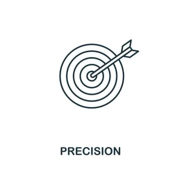 Precision icon. Outline style thin design from business icons collection. Pixel Stock Illustration