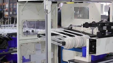 Precision Industrial Spooling System for Electrical Component Manufacturing in Stock Footage 328333829