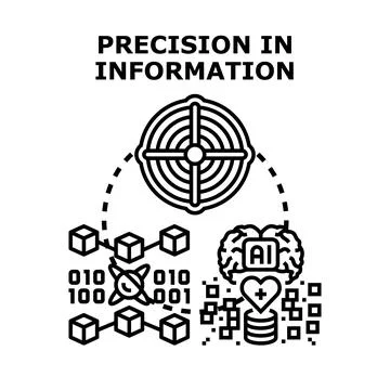 Precision in information with artificial intelligence processing data Stock Illustration