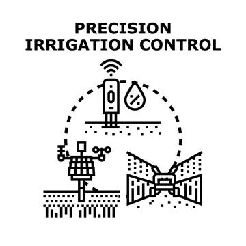 Precision irrigation control smart agriculture technology Stock Illustration