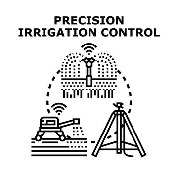 Precision irrigation control smart farming technology Stock Illustration