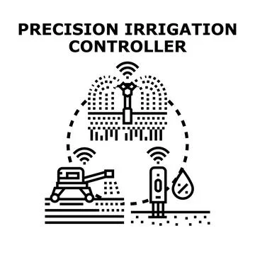 Precision irrigation controller system optimizing water consumption Illustrazione stock