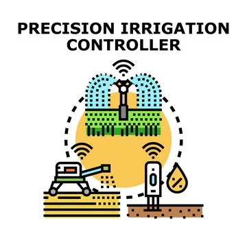 Precision irrigation controller system optimizing water consumption Stock Illustration