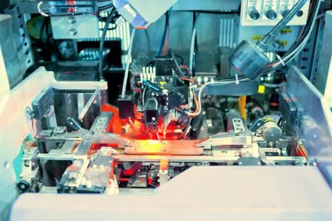 Precision laser circuit board processing Stock Photos