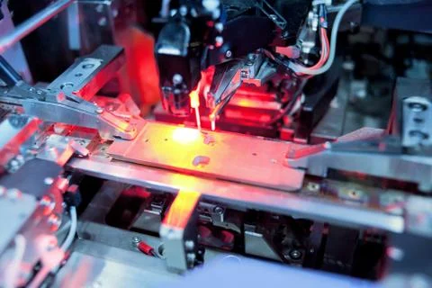 Precision laser circuit board processing Stock Photos
