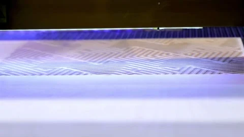 Precision Laser Engraving Process on a Flat Surface Stock Footage 308636157
