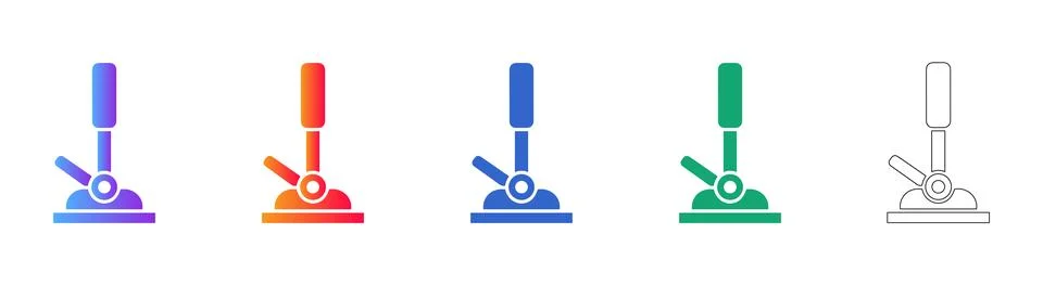 Precision Lever Control Icons in Gradient and Line 스톡 일러스트