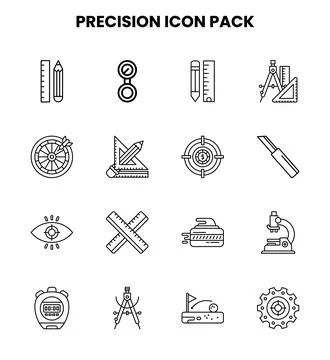 Precision Line Bundle Icons Pack Stock Illustration