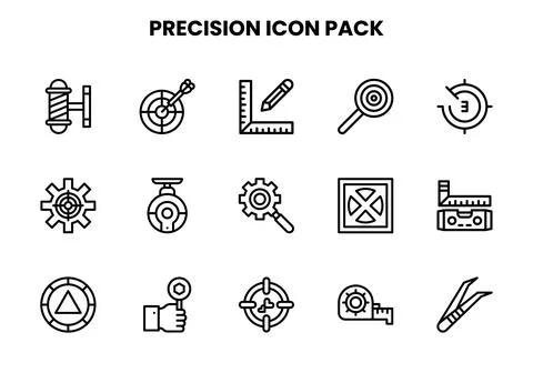Precision Line Bundle Icons Pack Stock Illustration