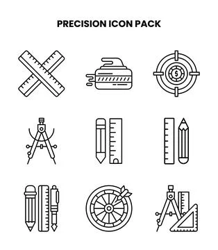 Precision Line Collection Icons Pack Stock Illustration