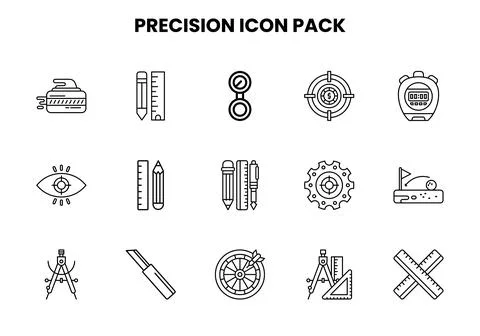 Precision Line Icons Pack Stock Illustration