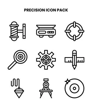 Precision Line Scalable Icons Pack Stock Illustration