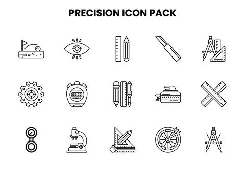 Precision Line Scalable Icons Pack Stock Illustration