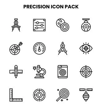 Precision Line Set Icons Pack Stock Illustration
