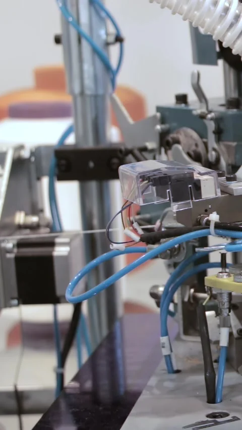 Precision Loom Spinning Threads Into Socks With Mechanical Grace Stock Footage 344613453