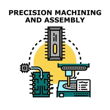 Precision machining and assembly process vector illustration イラスト素材