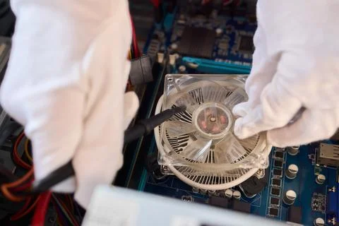 The Precision Maintenance of Computer Components Should Be Done with Proper Care Stock Photos