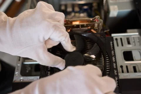 The Precision Maintenance of Computer Components Should Be Done with Proper Care Stock Photos