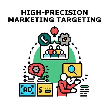 Precision marketing targeting with audience data analysis Stock Illustration