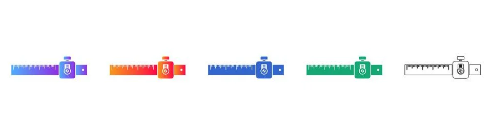 Precision Measuring Gauge Vector Icon Set Stock Illustration