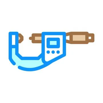 Precision measuring manufacturing engineer color icon vector illustration Stock Illustration