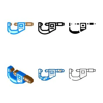 Precision measuring manufacturing engineer color icon vector series Illustrazione stock