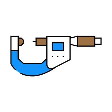 Precision measuring manufacturing engineer icon color illustration Stock Illustration