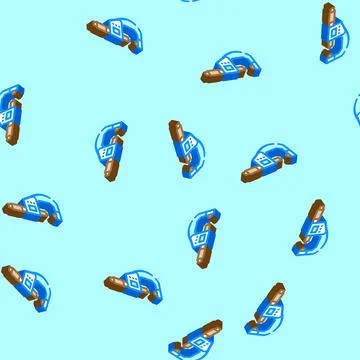 Precision measuring manufacturing engineer isometric icon seamless pattern Illustrazione stock