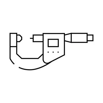Precision measuring manufacturing engineer line icon vector illustration 스톡 일러스트