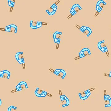 Precision measuring manufacturing engineer vector seamless pattern Stock Illustration