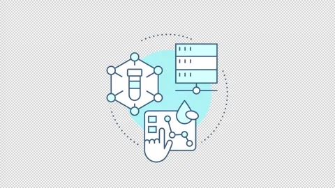 Precision medicine workflow integration animated onboarding mobile app screens Stock Footage 340419100