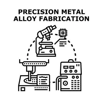 Precision metal alloy fabrication engineering manufacturing process Stock Illustration
