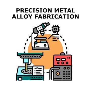 Precision metal alloy fabrication engineering manufacturing process 스톡 일러스트