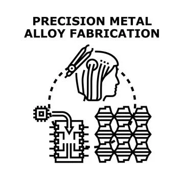 Precision metal alloy fabrication using advanced engineering technology Stock Illustration
