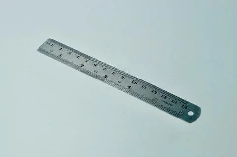 Precision metal ruler suitable for engineering, drafting, and measurement tas Stock Photos