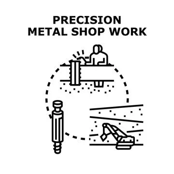 Precision metal shop work activity concept Stock Illustration
