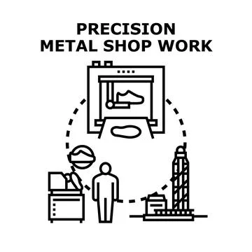 Precision metal shop work concept vector illustration Illustrazione stock
