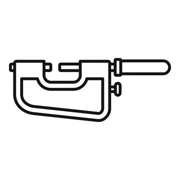 Precision micrometer icon outline . Vernier caliper Stock Illustration