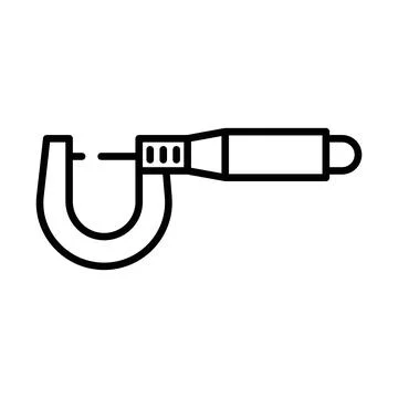 Precision Micrometer Icon Perfect for Engineering and Measurement Tools Stock Illustration