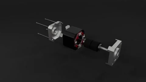 Precision motion in compact devices, stepper motors drive technology. Stock Footage 260206616