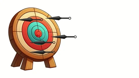 Precision Ninja Action. Kunai Target Practice Stock Footage 317144751