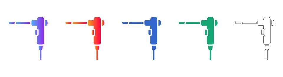 Precision Power Tool Icon Collection Ilustración de archivo