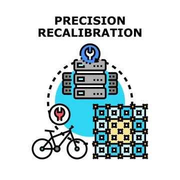 Precision recalibration concept adjusting systems and devices Stock Illustration
