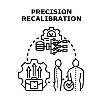 Precision recalibration concept illustrating data analysis, artificial intell Stock Illustration