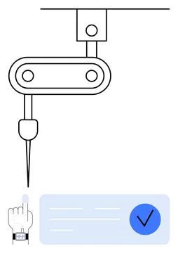 Precision Robotic Arm with Touch Interface Highlighting Automation and Tech.. Illustrazione stock