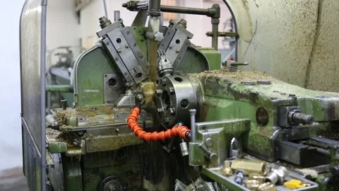 Precision Screw and Nut Factory Machinery Stock Footage 340108025