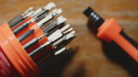 Precision Screwdriver Set for Small Electronics Repair Stock Footage 345505394
