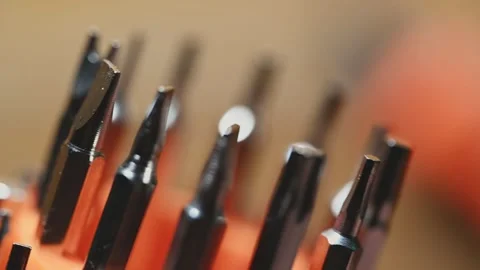 Precision Screwdriver Set for Small Electronics Repair Stock Footage 345505418
